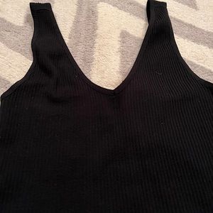 Black ribbed tank top